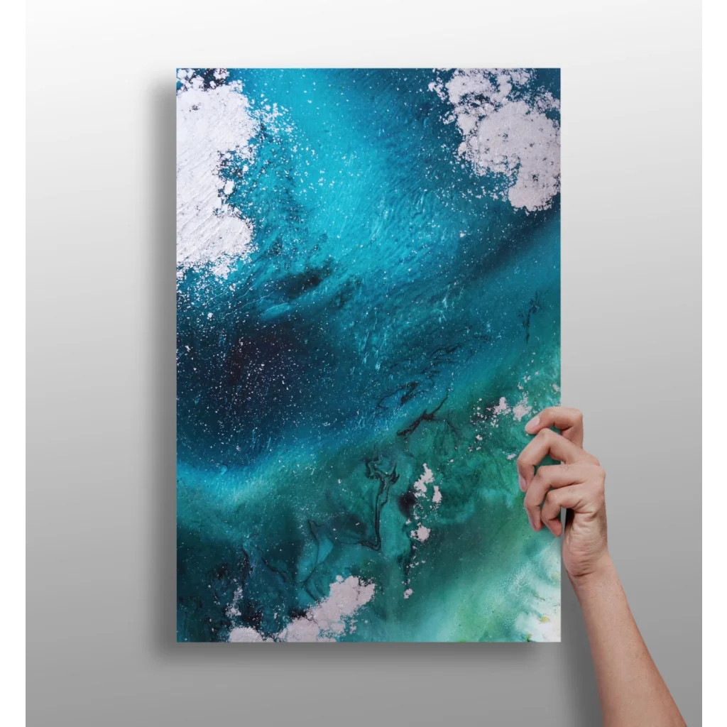 Stunning Turquoise Ocean Swirl Insigne Aluminum Prints | Insigneart USA | vintageantiquesgifts.com