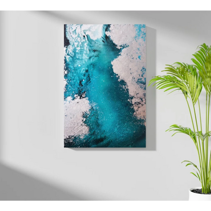 Vibrant turquoise abstract on insigne aluminum print