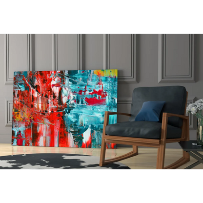 Stunning tempered glass wall art with vibrant abstract reflections