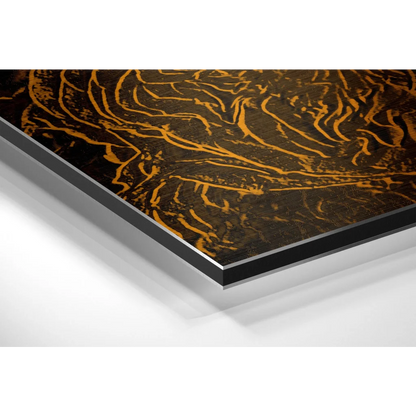 Golden Swirl Brushed Aluminium Dibond Wall Art | Glass Wall Art Print | vintageantiquesgifts.com