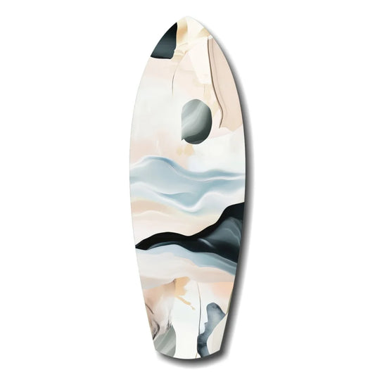 Stunning tempered glass art surfboard with pastel waves