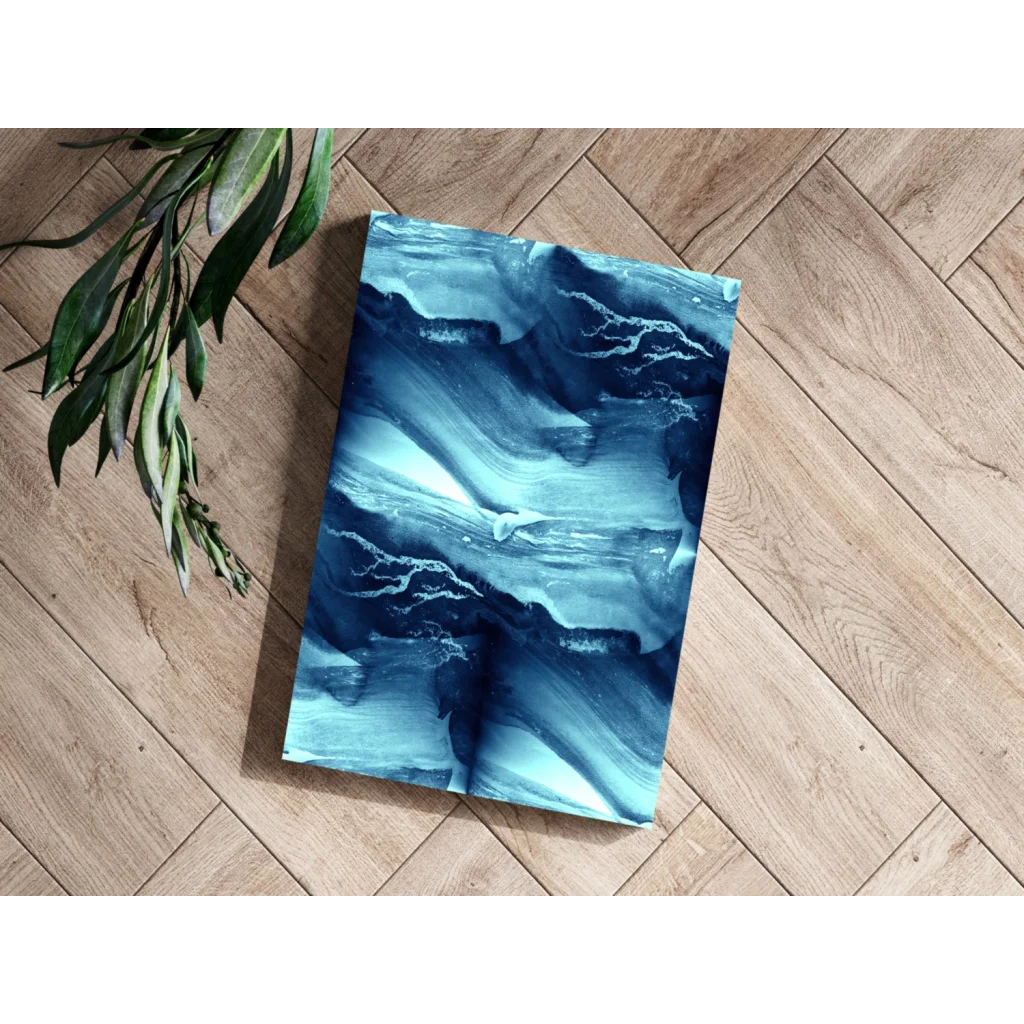 Stunning blue swirl insigne aluminum print with teal swirls