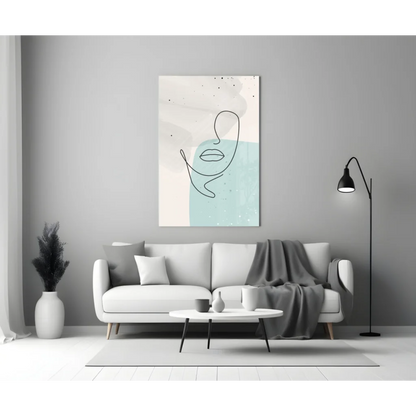 Modern Abstract Face Glass Wall Art with Pastel Color Blocks | Modern Wall Art Decor | vintageantiquesgifts.com