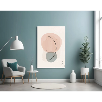 Blush Circle Abstract Glass Wall Art Panel | Contemporary Home Wall Art | vintageantiquesgifts.com