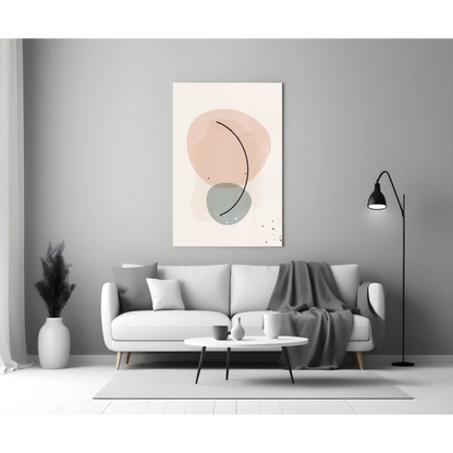 Blush Circle Abstract Glass Wall Art Panel | Modern Wall Art Decor | vintageantiquesgifts.com