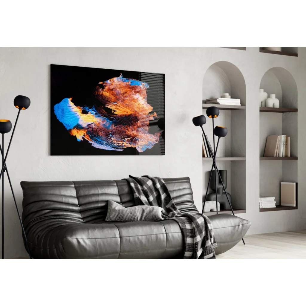 Swirling Fire and Ice Abstract Canvas Wall Art | Contemporary Home Wall Art | vintageantiquesgifts.com