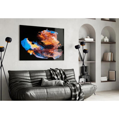 Swirling Fire and Ice Abstract Canvas Wall Art | Contemporary Home Wall Art | vintageantiquesgifts.com