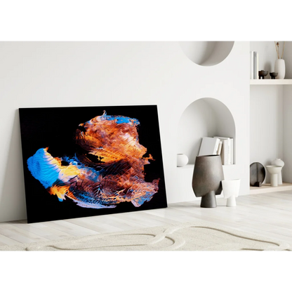 Swirling Fire and Ice Abstract Canvas Wall Art | Modern Wall Art Decor | vintageantiquesgifts.com