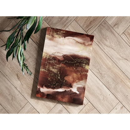 Brown and beige abstract art on insigne aluminum prints