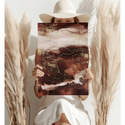 Stunning insigne aluminum prints with earthy abstract art in browns and beiges