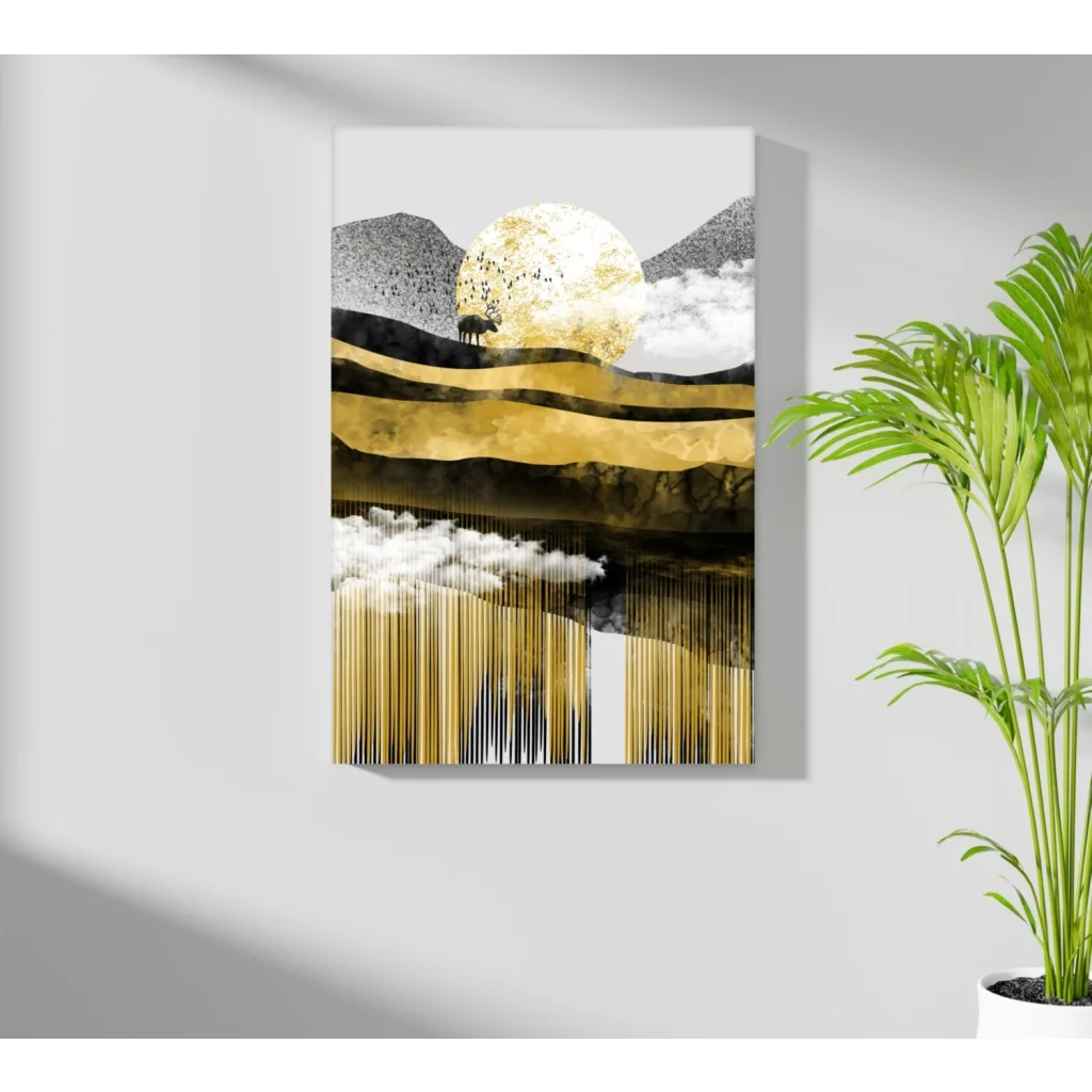 Golden Sun Abstract Landscape on Insigne Aluminum Prints