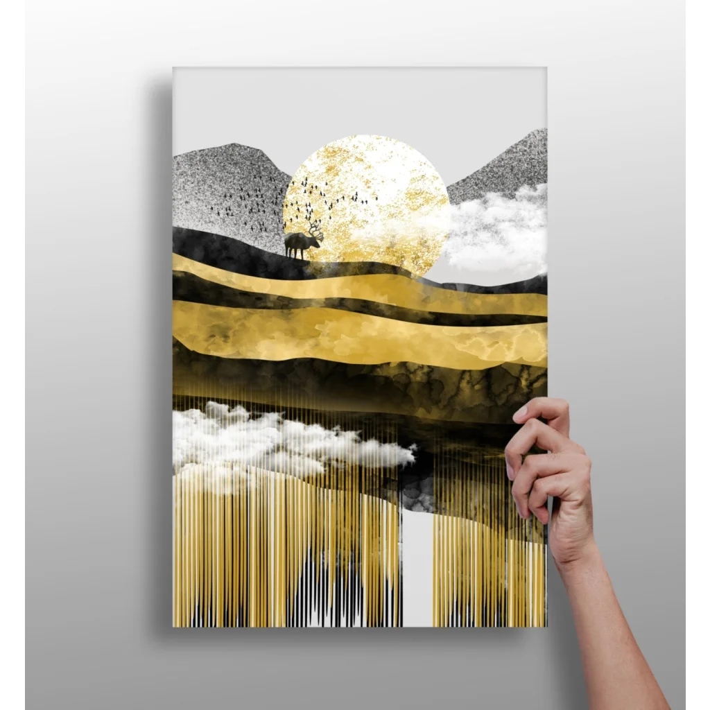 Insigne Aluminum Prints Golden Sun Abstract Landscape Canvas | Insigneart USA | vintageantiquesgifts.com