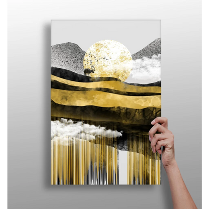 Insigne Aluminum Prints Golden Sun Abstract Landscape Canvas | Insigneart USA | vintageantiquesgifts.com