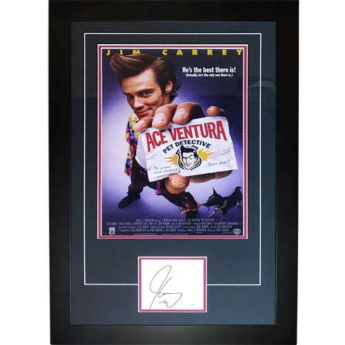 Ace Ventura 11x17 deluxe framed poster with Jim Carrey autograph