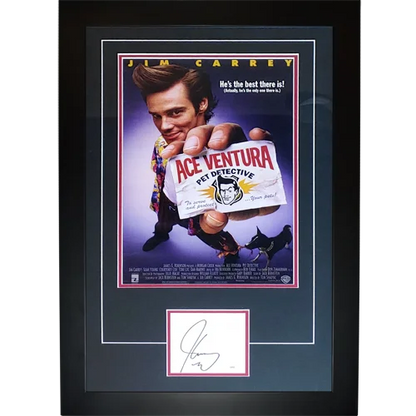 Ace Ventura 11x17 deluxe framed poster with Jim Carrey autograph