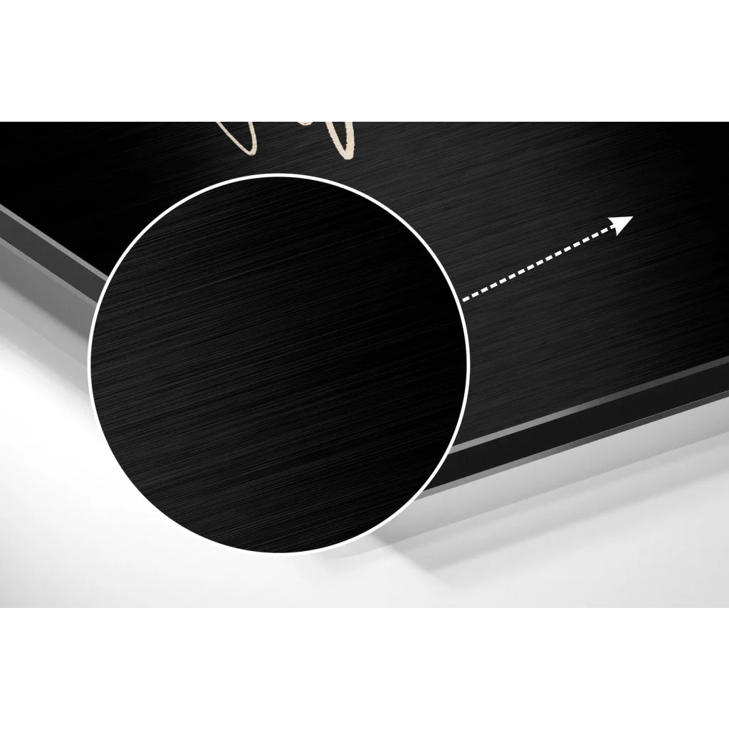 Sleek black brushed aluminium dibond geometric wall art