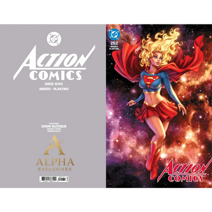 Superman flying through space in Action Comics 252 by Dawn McTeigue