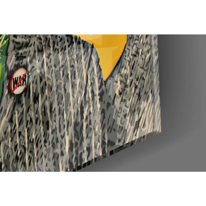 Beatles pop art wall art canvas with no war sticker on gray textured fabric