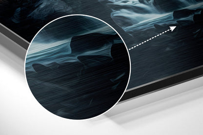 Moonlit Pine Gorge Rushing River Brushed Aluminum Dibond Wall Art