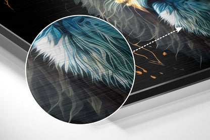 Colorful Streak Lion Profile Brushed Aluminum Dibond Wall Art