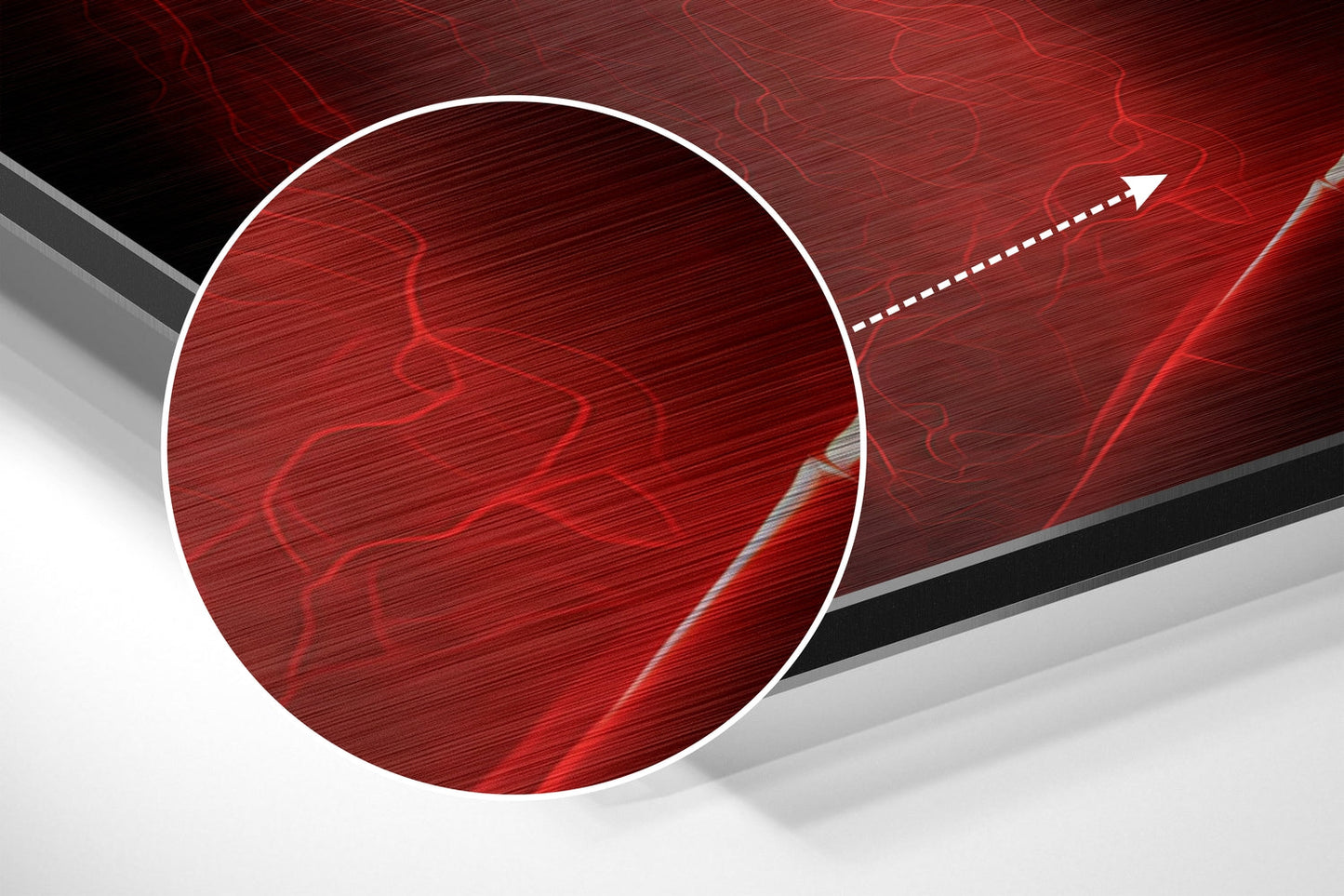 Crimson Glow Cracked Warrior Face Brushed Aluminum Dibond Wall Art