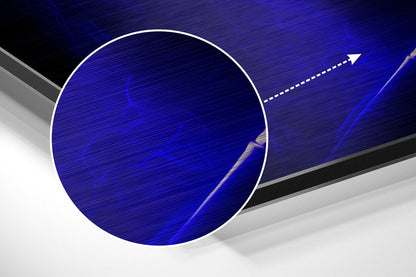 Electric Blue Shadow Fighter Face Brushed Aluminum Dibond Wall Art