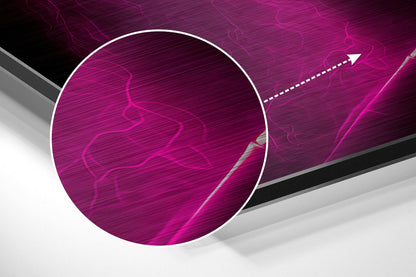 Magenta Flame Bold Fighter Face Brushed Aluminum Dibond Wall Art