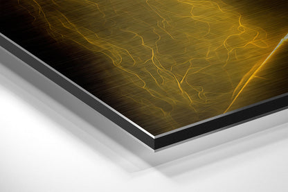 Golden Aura Etched Fighter Face Brushed Aluminum Dibond Wall Art