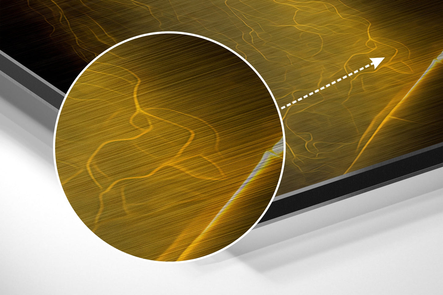 Golden Aura Etched Fighter Face Brushed Aluminum Dibond Wall Art