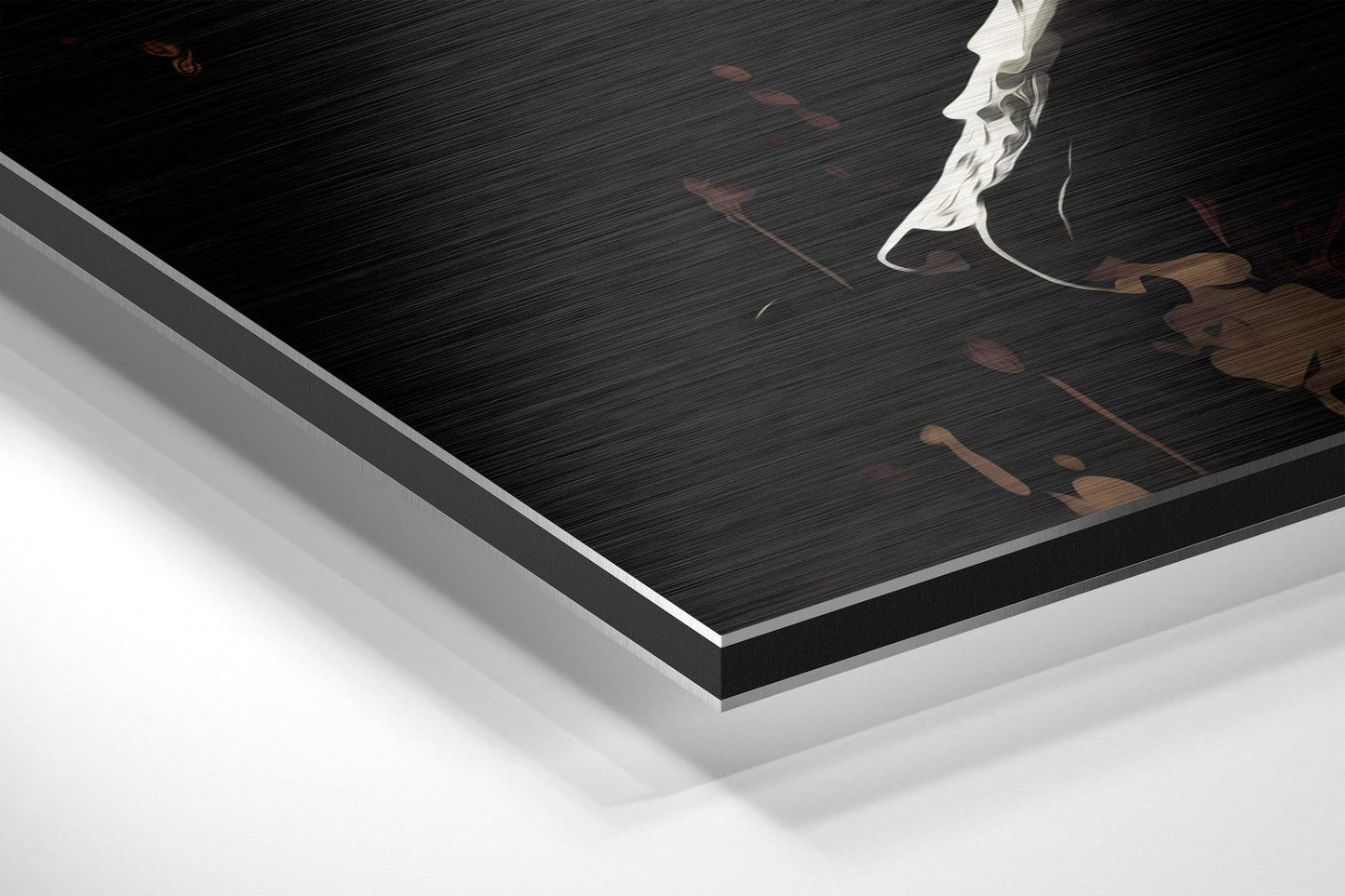 Golden Light Cigar Man Profile Brushed Aluminum Dibond Wall Art