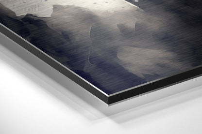 Bald Athlete Looking Up In Smoke Brushed Aluminum Dibond Wall Art