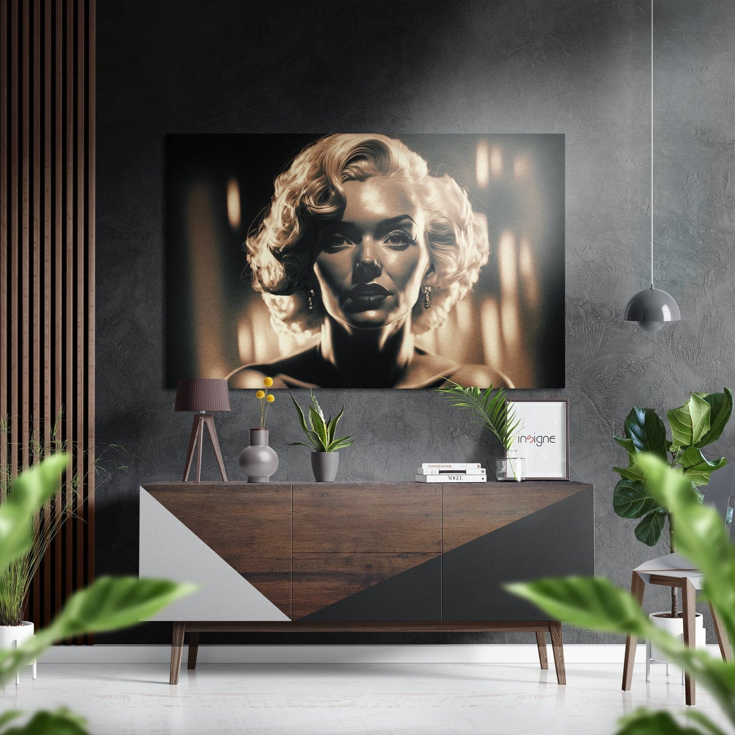 Golden Bronze Blonde Portrait Brushed Aluminum Dibond Wall Art