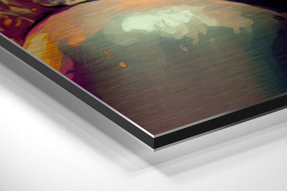 Green Tinted Painterly Blonde Brushed Aluminum Dibond Wall Art