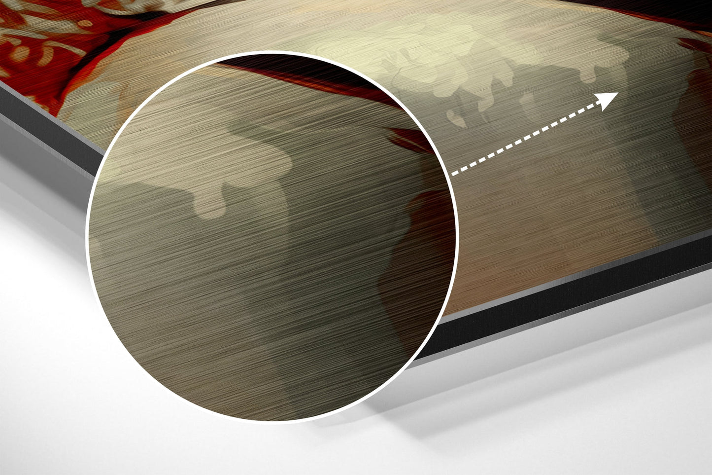 Crimson Lit Painterly Blonde Brushed Aluminum Dibond Wall Art