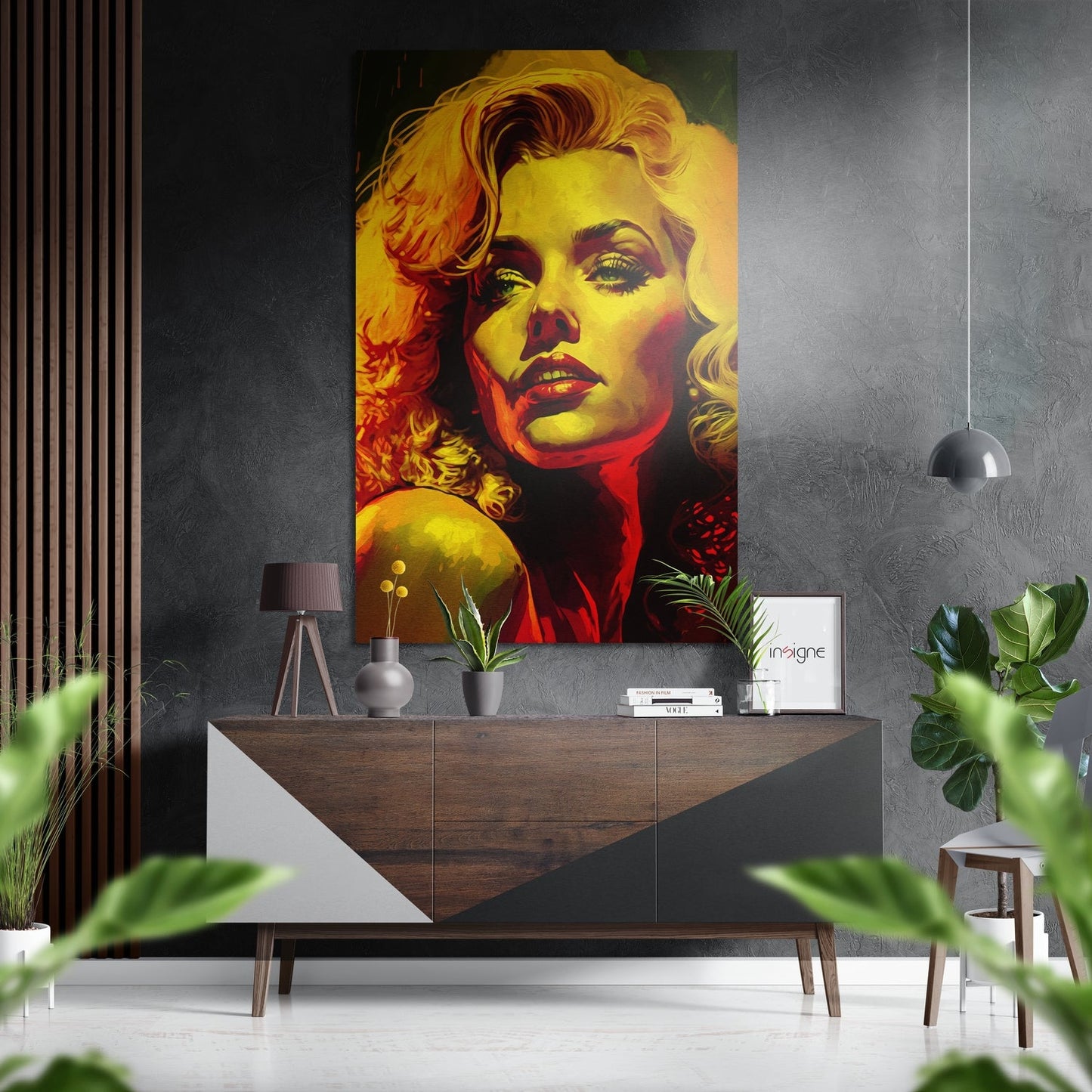 Golden Yellow Painterly Blonde Brushed Aluminum Dibond Wall Art