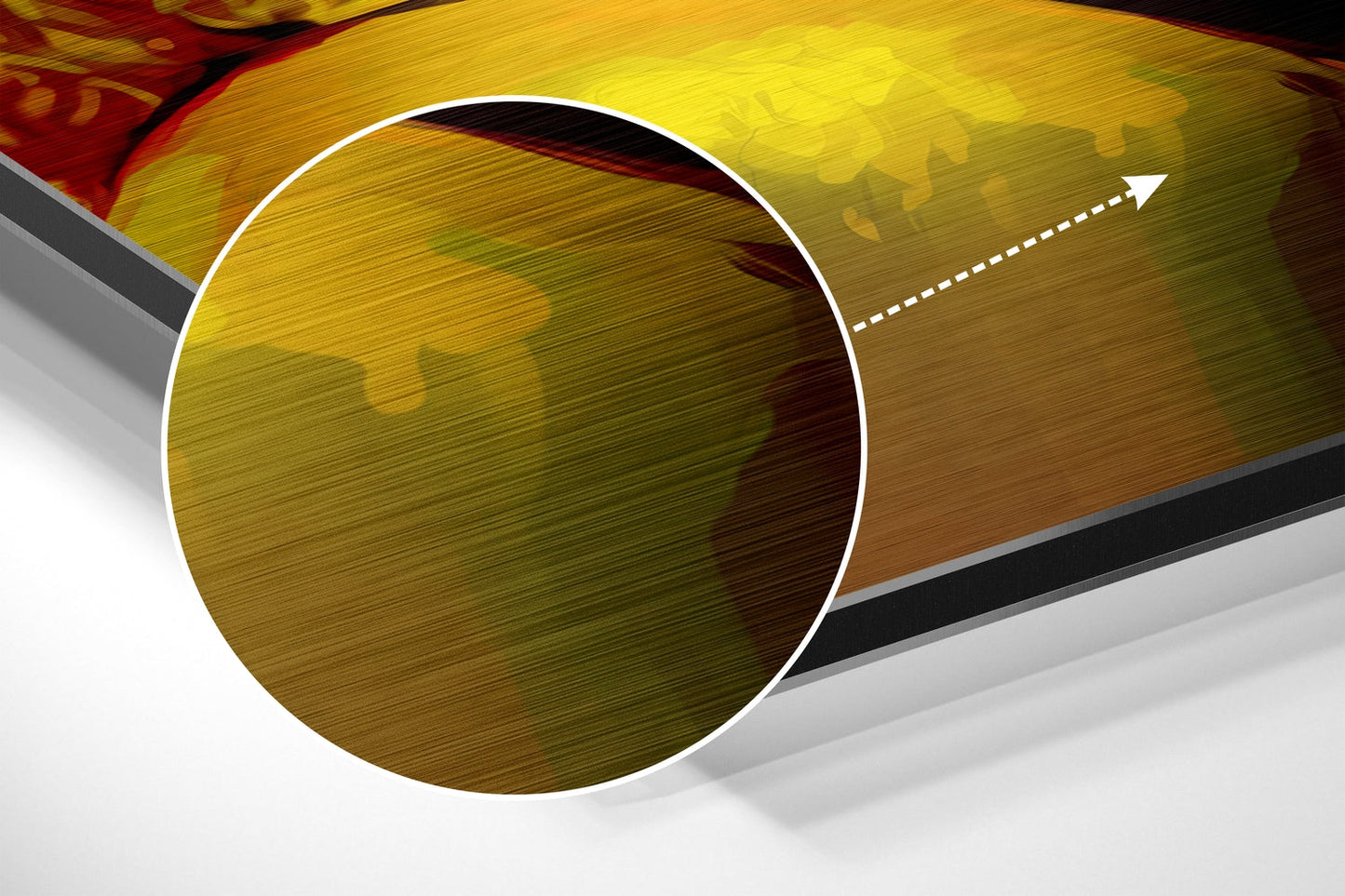 Golden Yellow Painterly Blonde Brushed Aluminum Dibond Wall Art