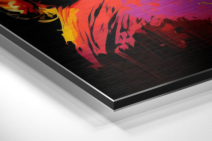Rainbow Neon Pop Blonde Brushed Aluminum Dibond Wall Art