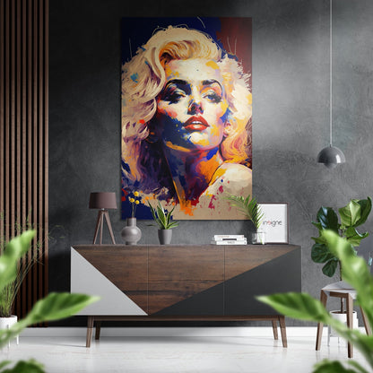 Sunset Palette Knife Blonde Brushed Aluminum Dibond Wall Art
