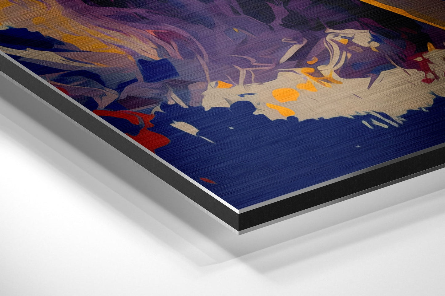 Sunset Palette Knife Blonde Brushed Aluminum Dibond Wall Art