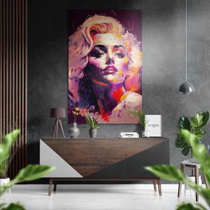 Purple Palette Knife Blonde Brushed Aluminum Dibond Wall Art