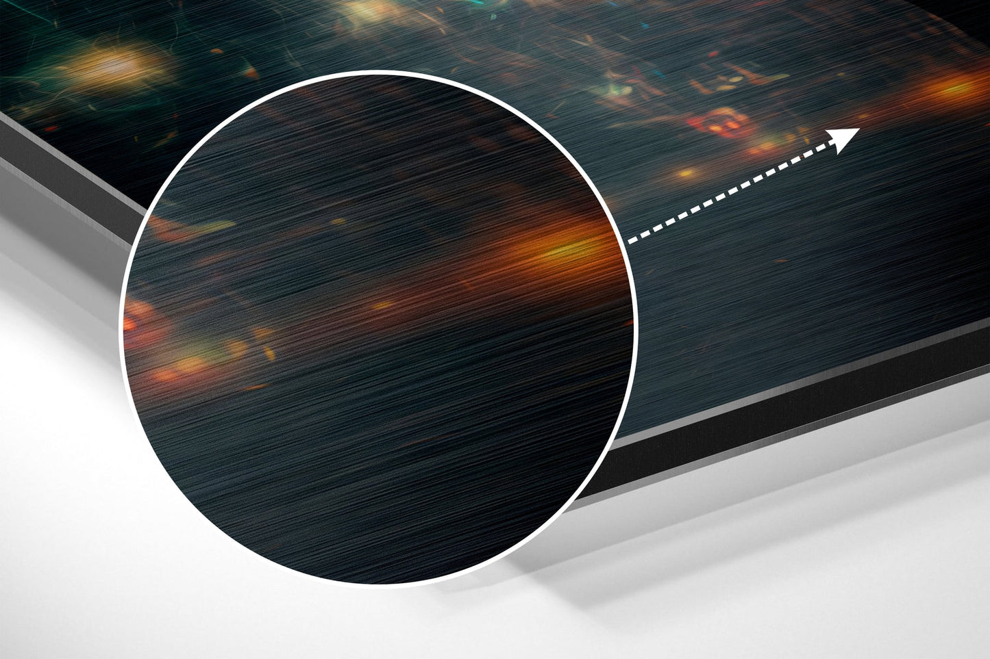 Glowing City Skyline Bokeh Elephant Brushed Aluminum Dibond Wall Art