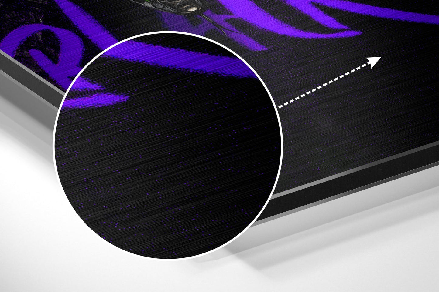 Coiled Snake Purple Graffiti Portrait Brushed Aluminum Dibond Wall Art