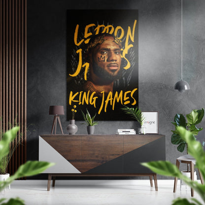 Mid-Air Slam Basketball Star Brushed Aluminum Dibond Wall Art