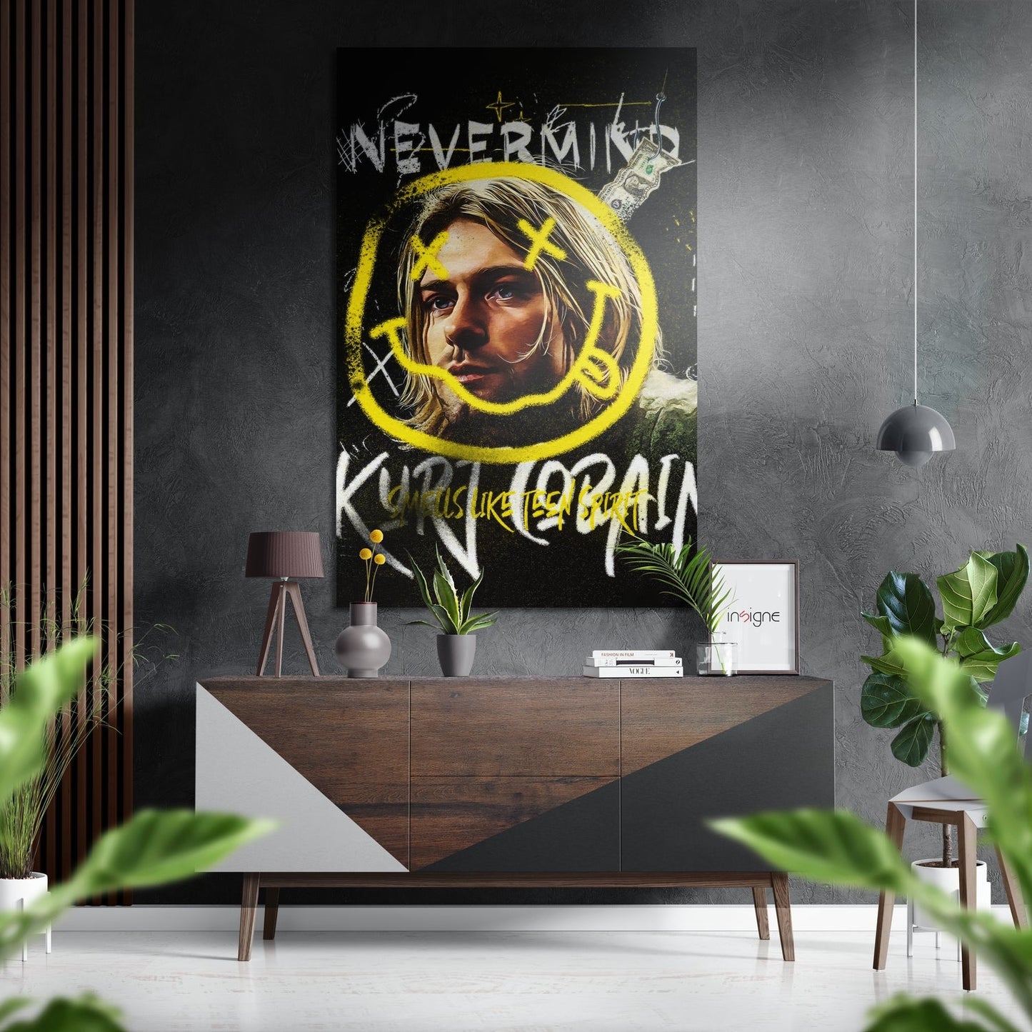 Nineties Grunge Singer Brushed Aluminum Dibond Wall Art