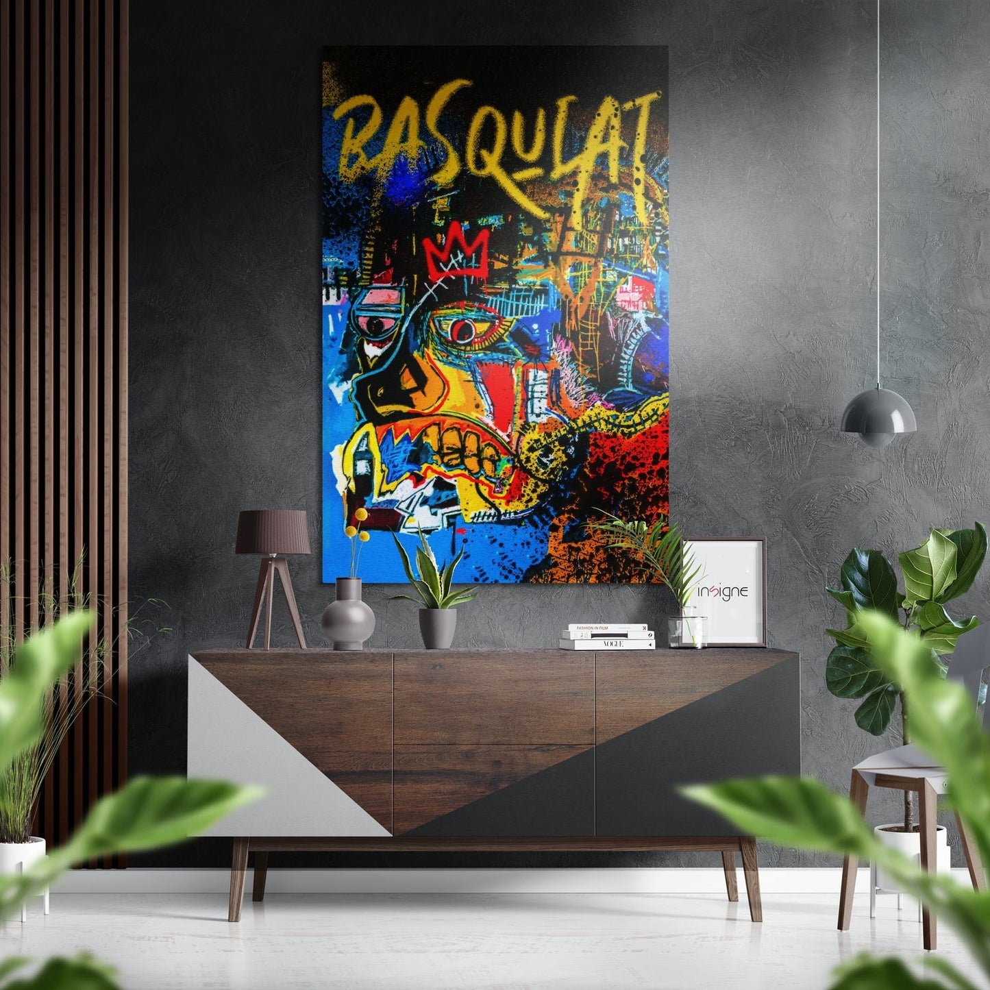 Blue Screaming Face Brushed Aluminum Dibond Wall Art