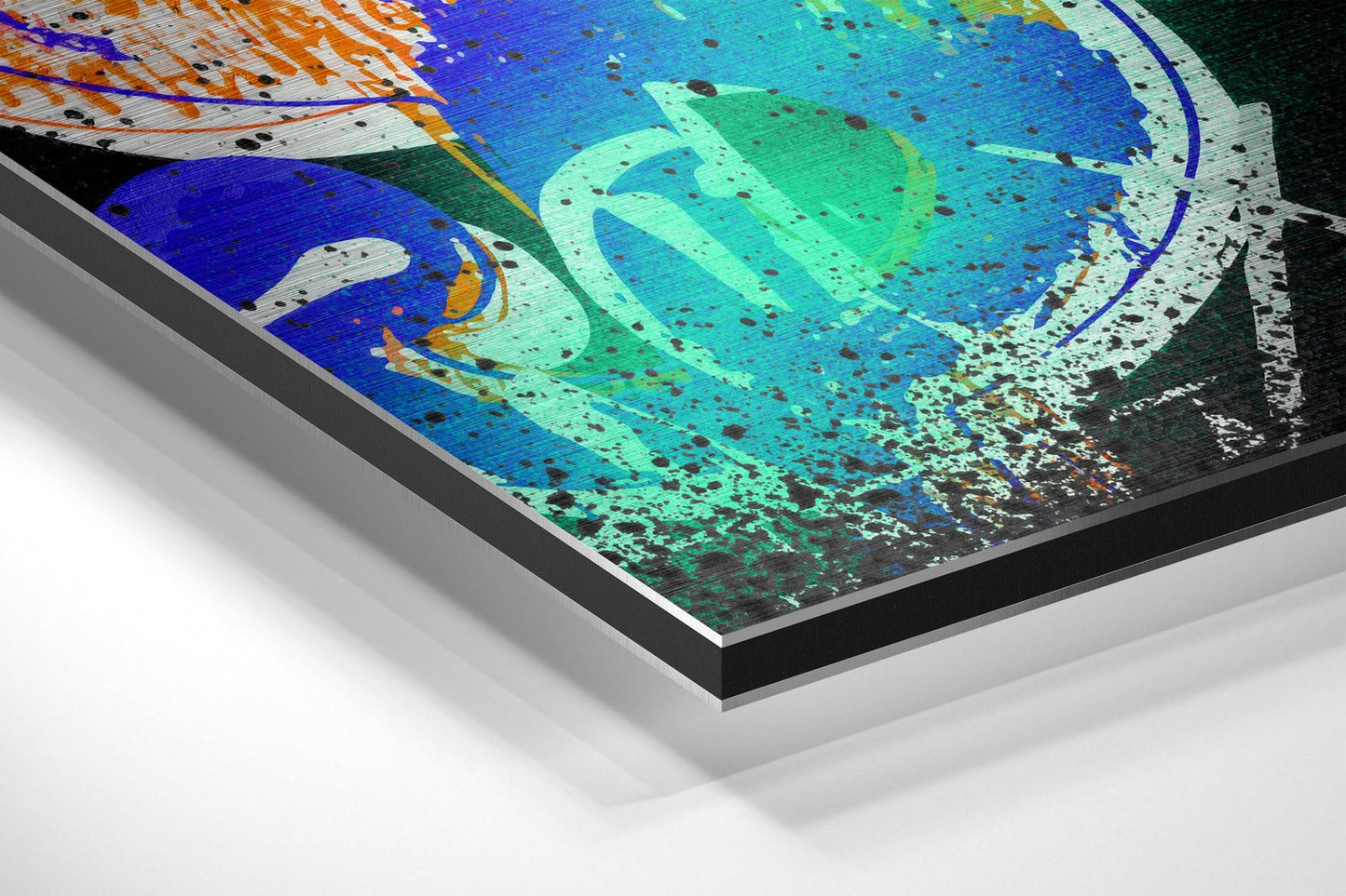 Rainbow Dollar Sign Grid Graffiti Brushed Aluminum Dibond Wall Art