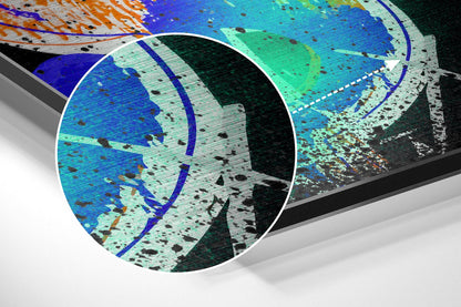 Rainbow Dollar Sign Grid Graffiti Brushed Aluminum Dibond Wall Art