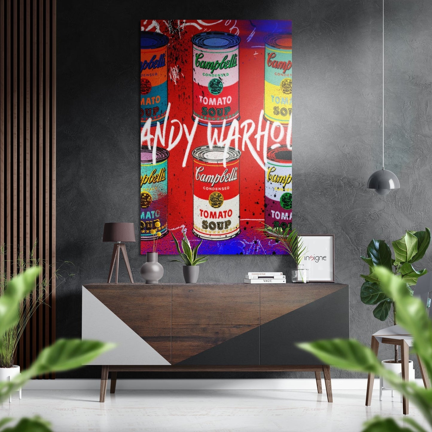 Stacked Tomato Soup Cans Pop Art Brushed Aluminum Dibond Wall Art