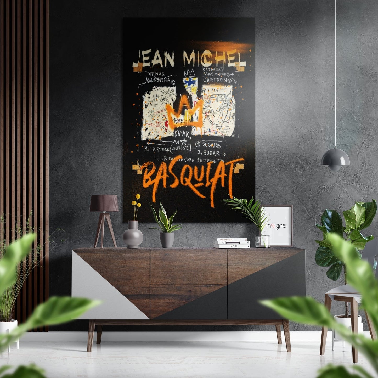 Gold Crown Scribble Brushed Aluminum Dibond Wall Art