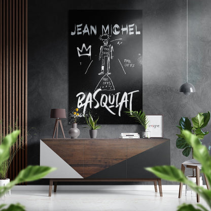 White Chalk Stick Figure Brushed Aluminum Dibond Wall Art